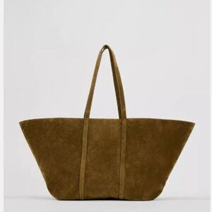 Zara Brown Suede Tote Bag